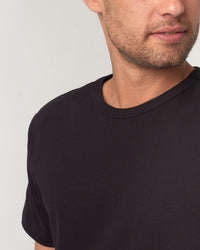 Merz b. Schwanen Good Originals 215 7.2oz Classic Fit Loopwheeled Tee - Deep Black | Merz b. Schwanen T Shirts | JEANSTORE