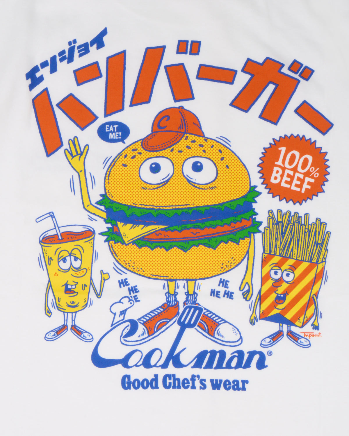 Cookman TM Paint Burger Tee - White | Cookman T Shirts | JEANSTORE