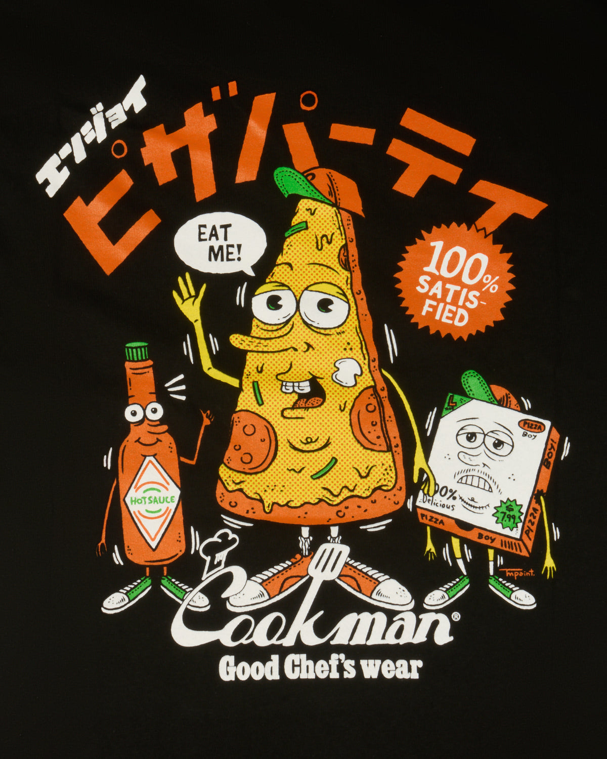Cookman TM Paint Pizza Party Tee - Black | Cookman T Shirts | JEANSTORE