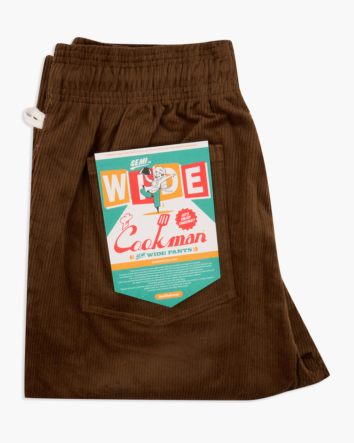 Cookman Semiwide Chef Pants - Corduroy Dark Brown | Cookman Cords | JEANSTORE