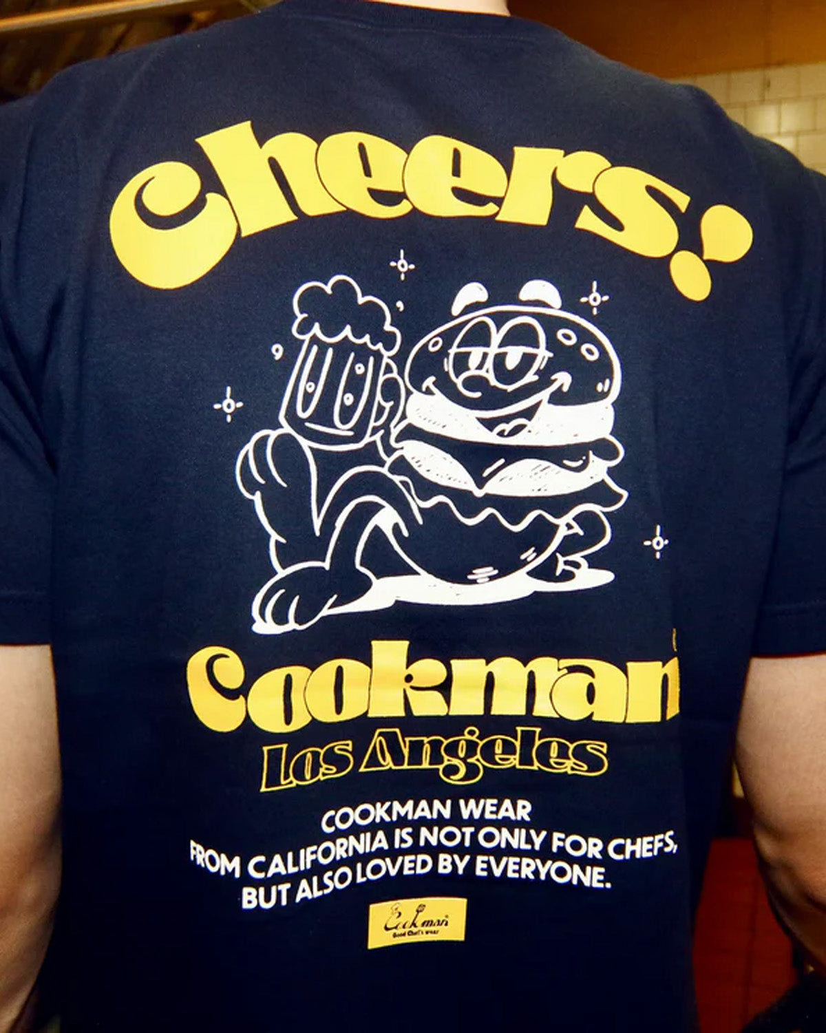 Cookman Cheers Burger Tee - Navy | Cookman T Shirts | JEANSTORE
