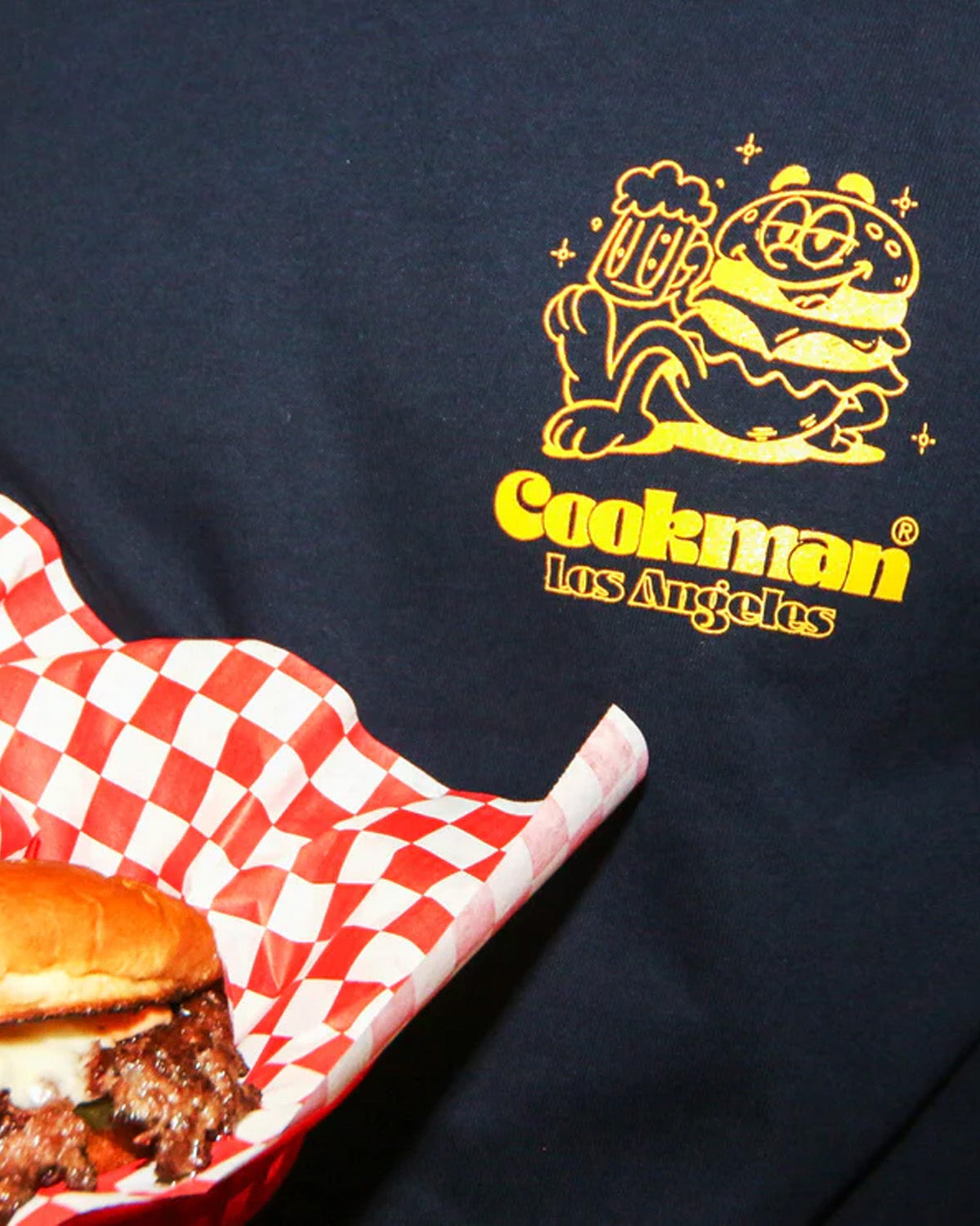 Cookman Cheers Burger Tee - Navy | Cookman T Shirts | JEANSTORE