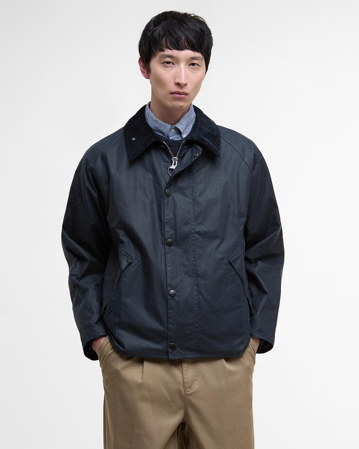 Barbour Heritage Oversized Transport Wax Jacket - Navy