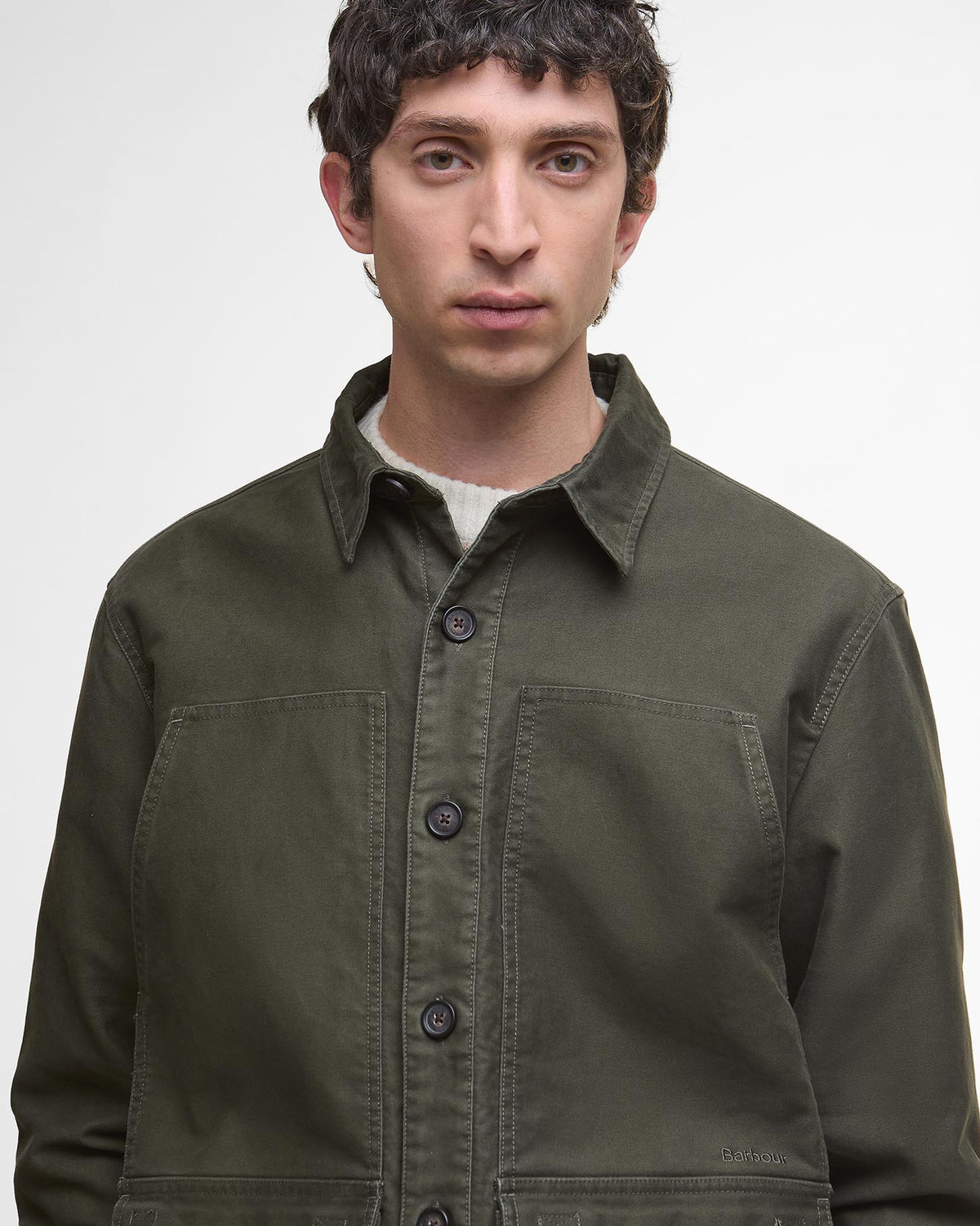 Barbour Heritage Newbirch Oversized Cotton Sateen Overshirt - Forest | Barbour Shirts | Jeanstore