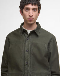 Barbour Heritage Newbirch Oversized Cotton Sateen Overshirt - Forest | Barbour Shirts | Jeanstore