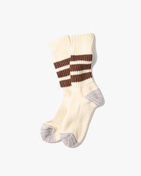 RoToTo R1255 Coarse Ribbed Oldschool Socks - Brown | RoToTo Socks | JEANSTORE