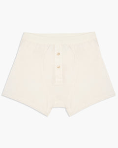 Merz b. Schwanen Good Originals 255 7.2oz Loopwheeled Button Fly Boxer - White