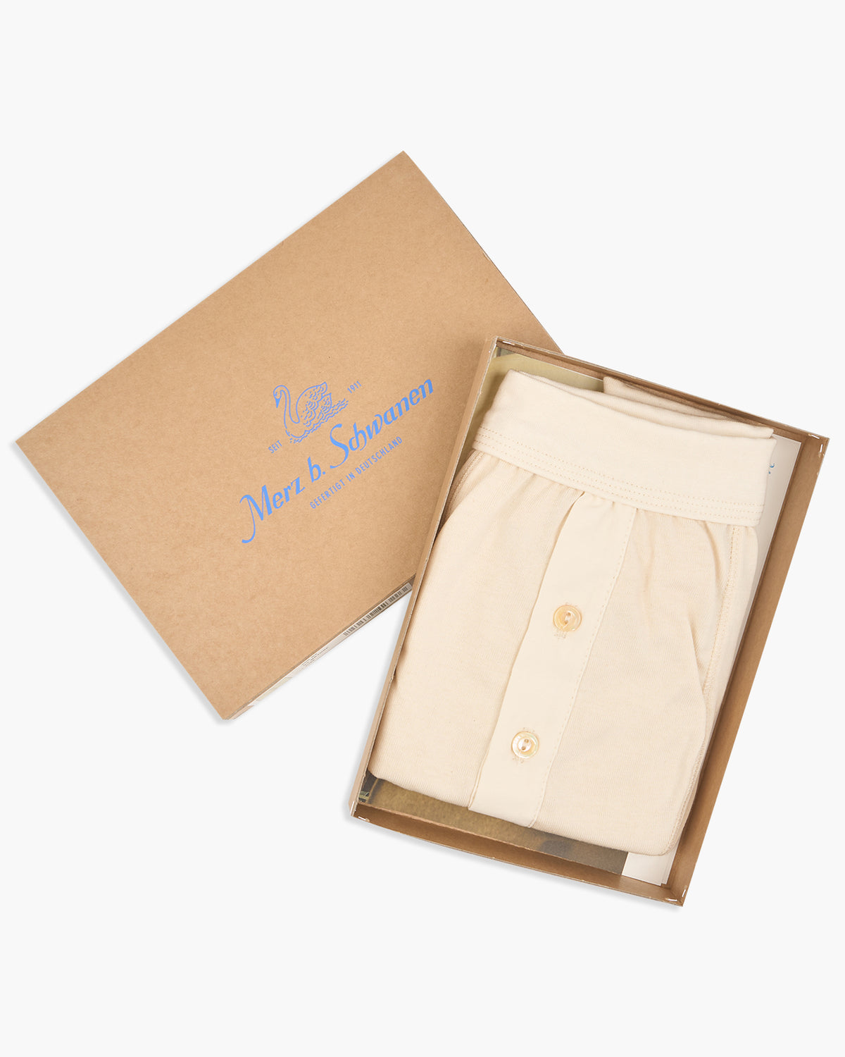Merz b. Schwanen 255 7.2oz Loopwheeled Button Fly Boxer - Nature | Merz b. Schwanen Underwear | JEANSTORE