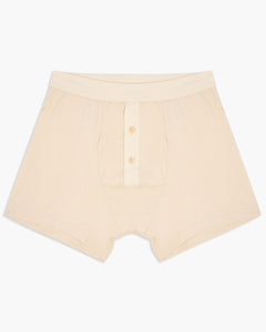 Merz b. Schwanen Good Originals 255 7.2oz Loopwheeled Button Fly Boxer - Nature