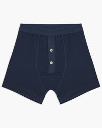 Merz b. Schwanen Good Originals 255 7.2oz Loopwheeled Button Fly Boxer - Ink Blue | Merz b. Schwanen Underwear | JEANSTORE
