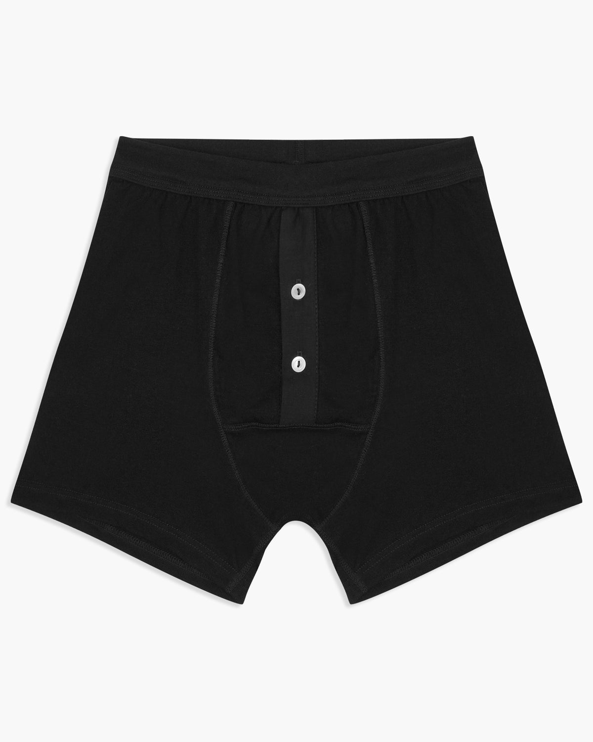 Merz b. Schwanen 255 7.2oz Loopwheeled Button Fly Boxer - Deep Black | Merz b. Schwanen Underwear | JEANSTORE