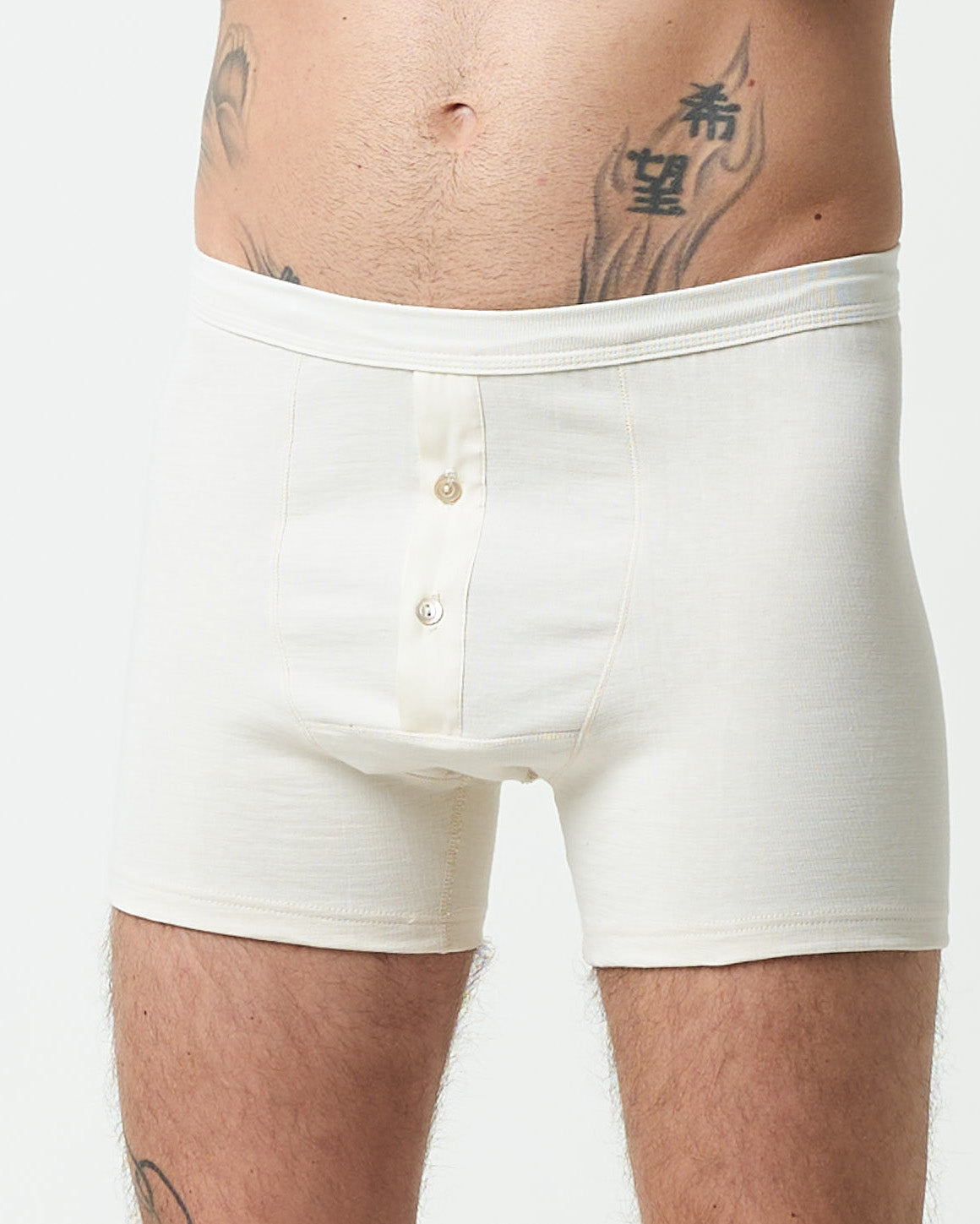 Merz b. Schwanen 255 7.2oz Loopwheeled Button Fly Boxer - Nature | Merz b. Schwanen Underwear | JEANSTORE
