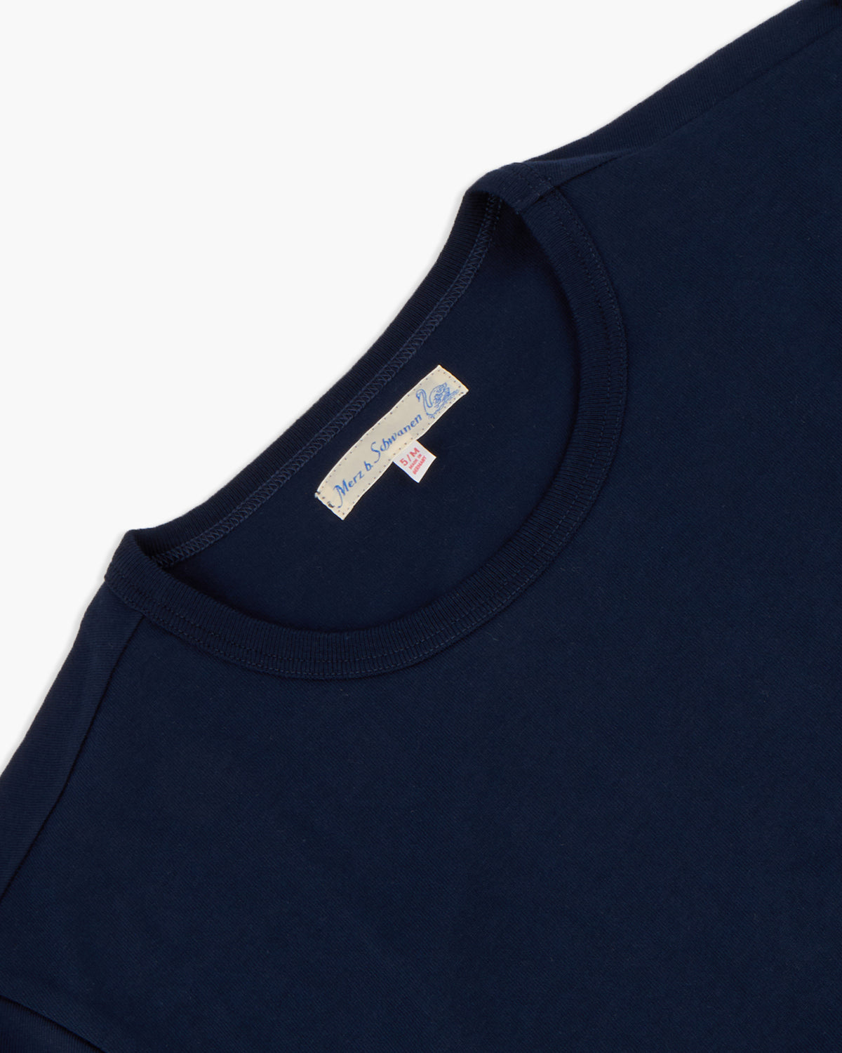 Merz b. Schwanen 2M15 6.8oz Classic Fit Sturdy Jersey Tee - Ink | Merz b. Schwanen T Shirts | JEANSTORE