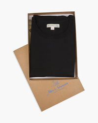 Merz b. Schwanen 2M15 6.8oz Classic Fit Sturdy Jersey Tee - Deep Black | Merz b. Schwanen T Shirts | JEANSTORE