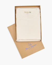 Merz b. Schwanen 2M15C Cropped Classic Fit 6.8oz Sturdy Jersey Tee - White | Merz b. Schwanen T Shirts | JEANSTORE