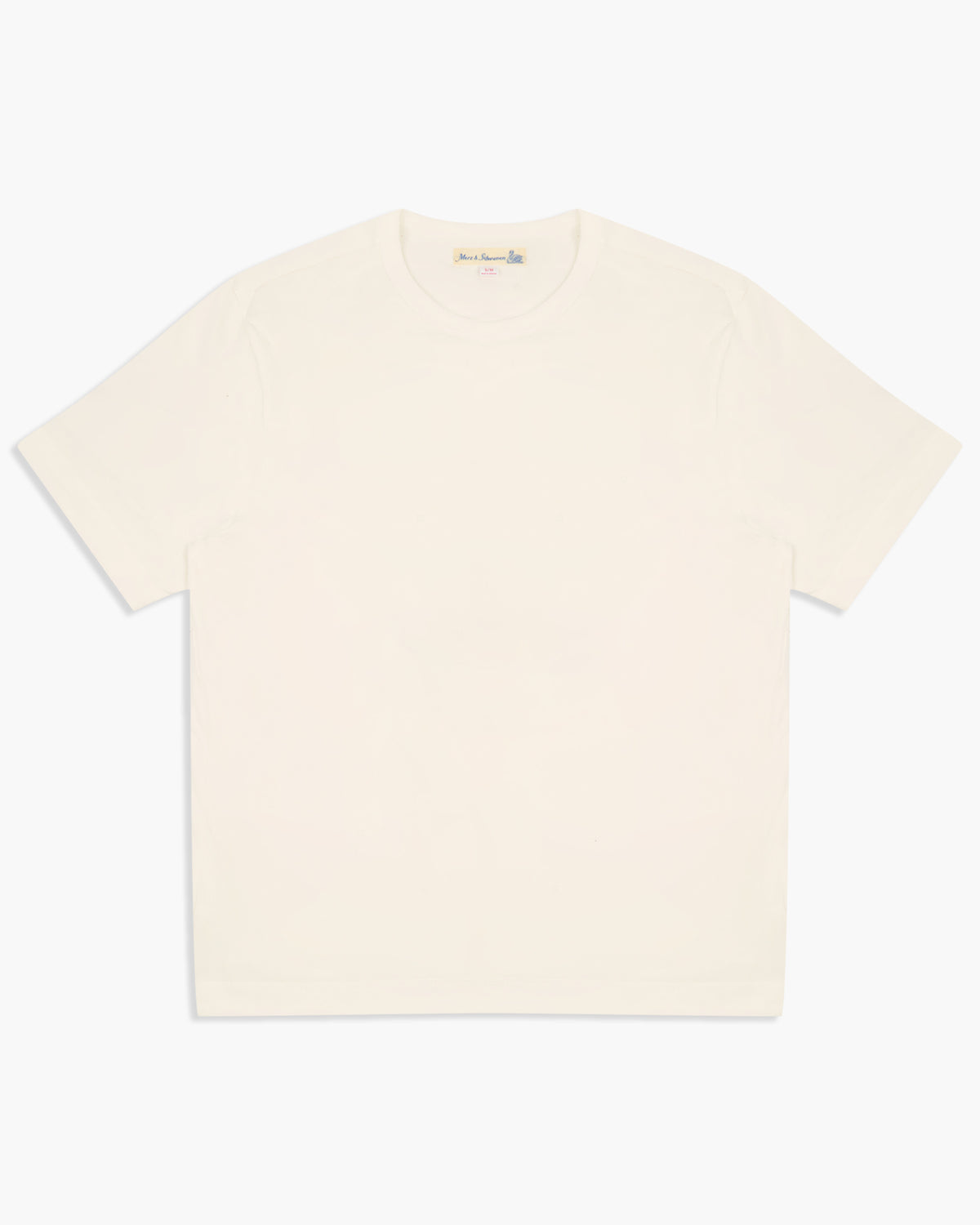 Merz b. Schwanen 2M15C Cropped Classic Fit 6.8oz Sturdy Jersey Tee - White | Merz b. Schwanen T Shirts | JEANSTORE