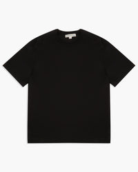 Merz b. Schwanen 2M15C Cropped Classic Fit 6.8oz Sturdy Jersey Tee - Black | Merz b. Schwanen T Shirts | JEANSTORE