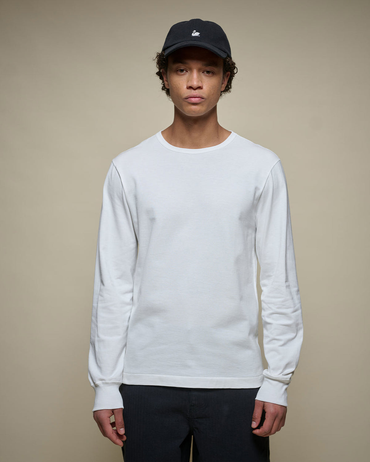 Merz b. Schwanen Originals 2M15LS Classic Fit L/S Sturdy Jersey Tee - White