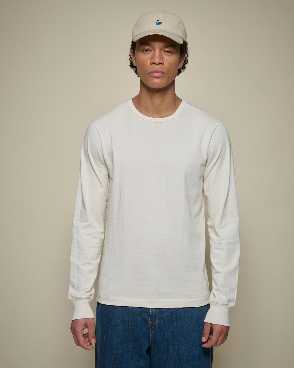 Merz b. Schwanen Originals 2M15LS Classic Fit L/S Sturdy Jersey Tee - Nature