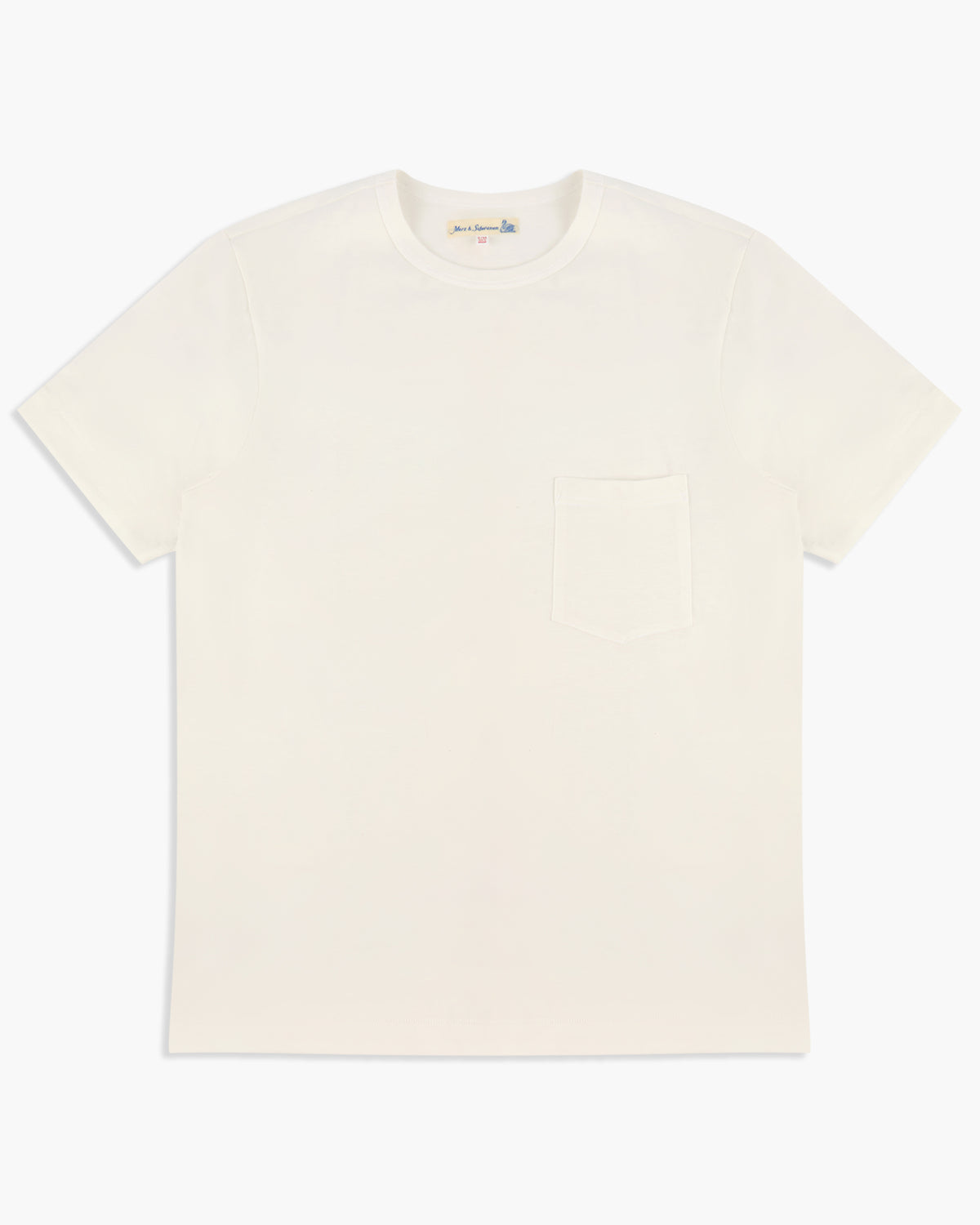 Merz b. Schwanen Good Originals 2M15P 6.8oz Classic Fit Sturdy Jersey Pocket Tee - White | Merz b. Schwanen T Shirts | JEANSTORE