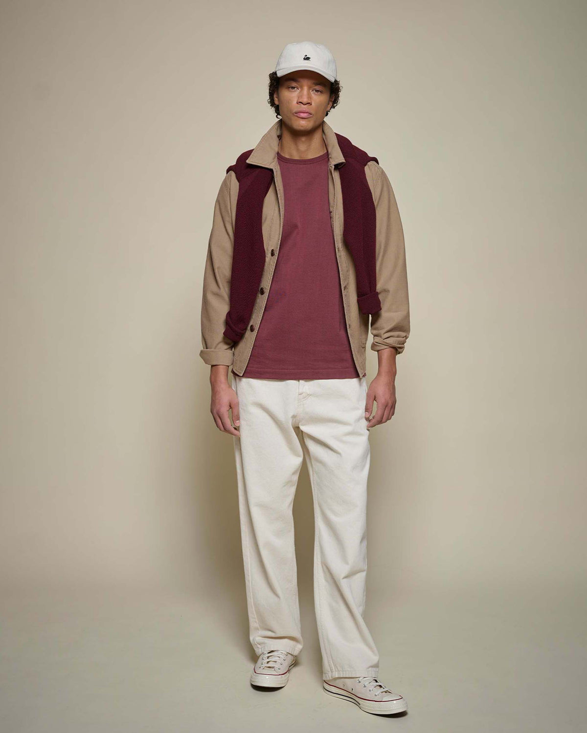 Merz b. Schwanen 2M15 6.8oz Classic Fit Sturdy Jersey Tee - Burgundy