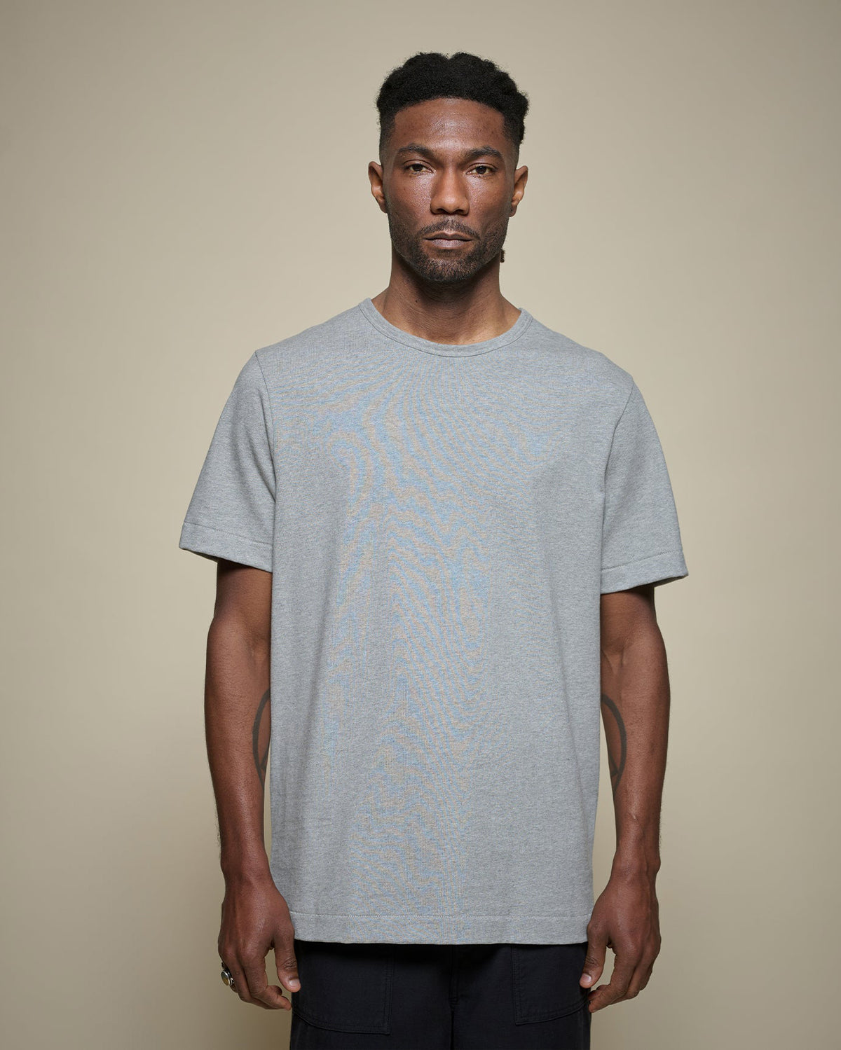 Merz b. Schwanen 2M15 6.8oz Classic Fit Sturdy Jersey Tee - Grey Melange
