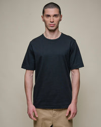 Merz b. Schwanen 2M15 6.8oz Classic Fit Sturdy Jersey Tee - Deep Black | Merz b. Schwanen T Shirts | JEANSTORE