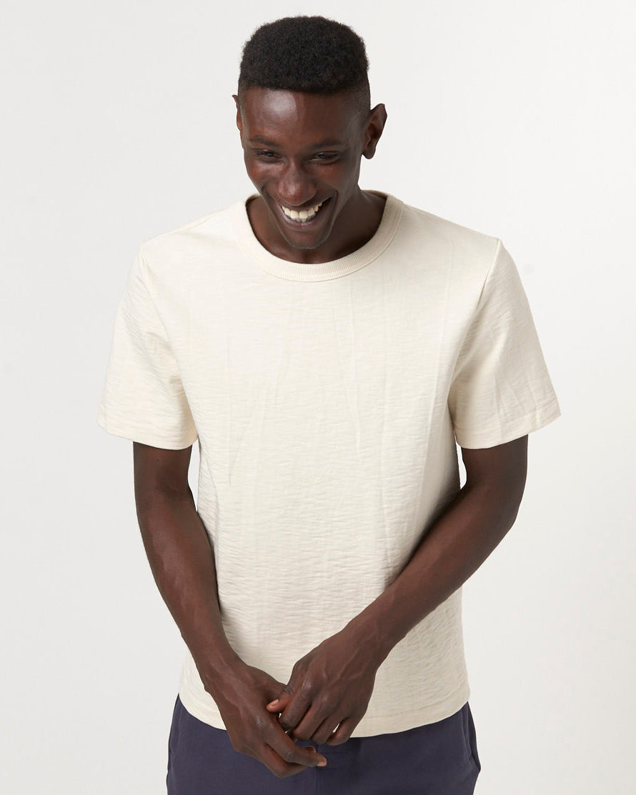 Merz b. Schwanen 2S14 10.7oz Relaxed Fit Loopwheeled Heavy Tee - Nature | Merz b. Schwanen T Shirts | JEANSTORE