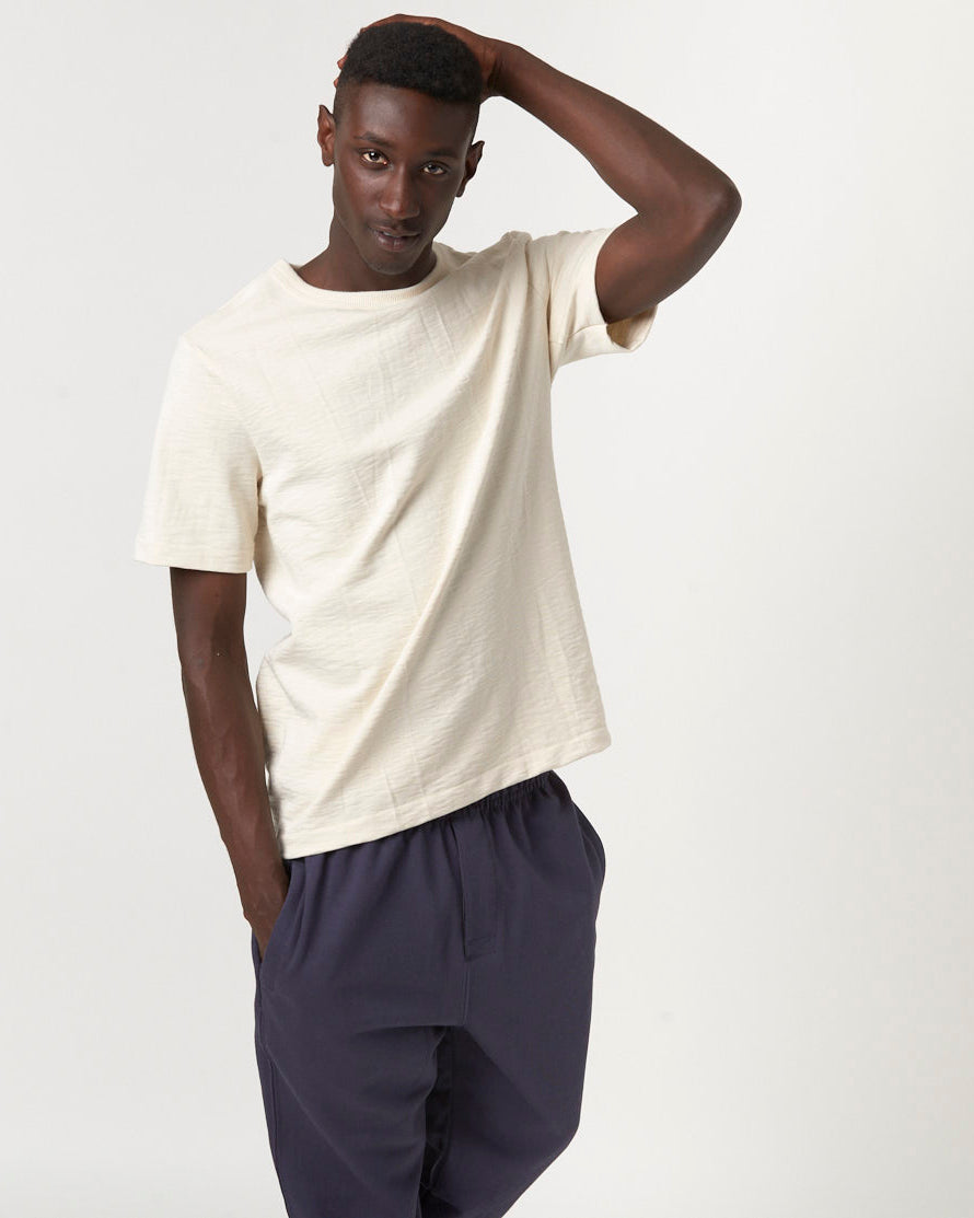 Merz b. Schwanen 2S14 10.7oz Relaxed Fit Loopwheeled Heavy Tee - Nature | Merz b. Schwanen T Shirts | JEANSTORE