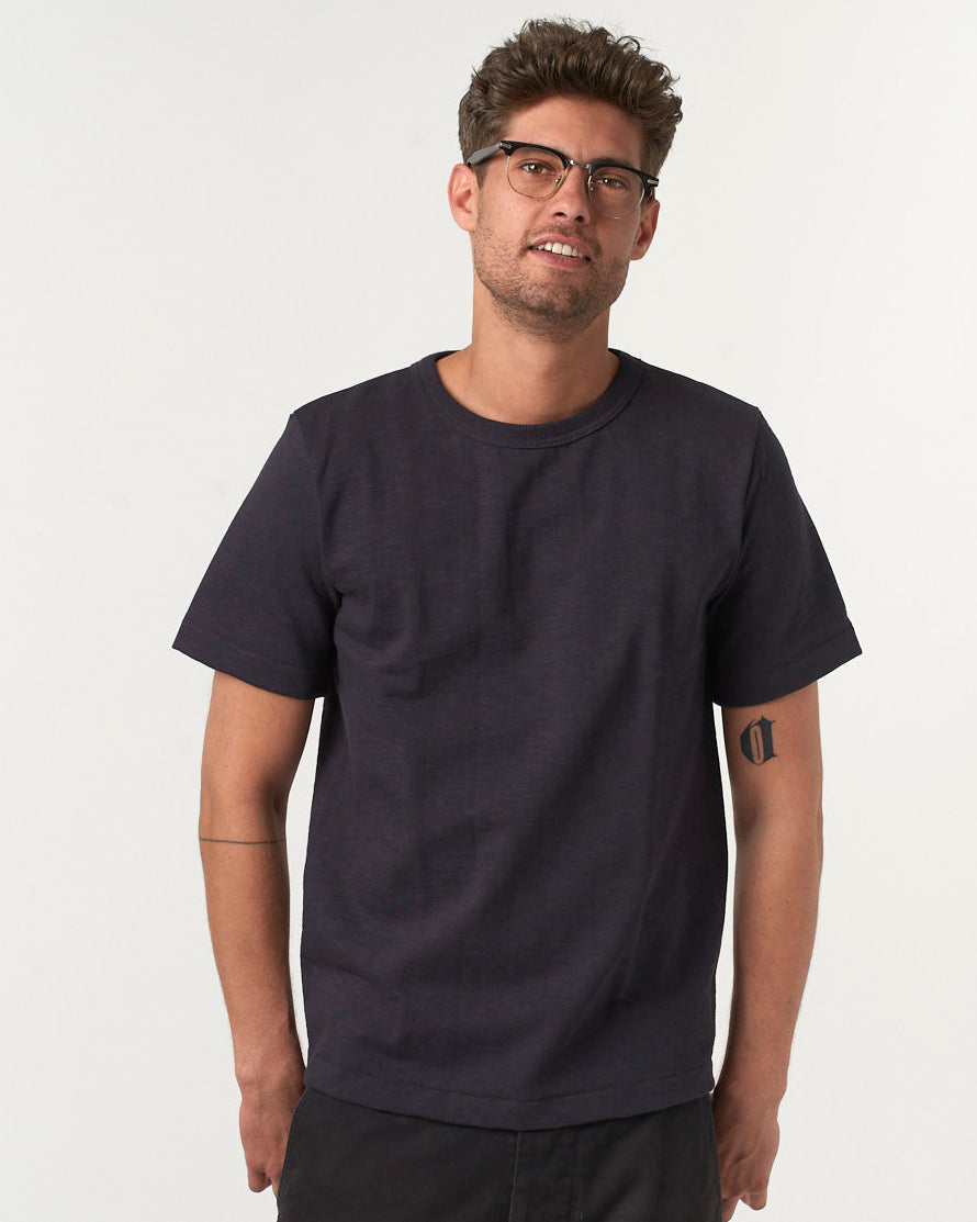 Merz b. Schwanen 2S14 10.7oz Relaxed Fit Loopwheeled Heavy Tee - Charcoal | Merz b. Schwanen T Shirts | JEANSTORE