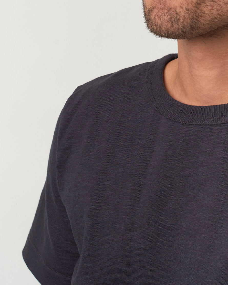 Merz b. Schwanen 2S14 10.7oz Relaxed Fit Loopwheeled Heavy Tee - Charcoal | Merz b. Schwanen T Shirts | JEANSTORE
