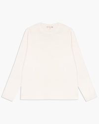 Merz b. Schwanen Good Originals 2S18 10.7oz Loopwheeled Heavyweight L/S Tee - White | Merz b. Schwanen T Shirts | JEANSTORE