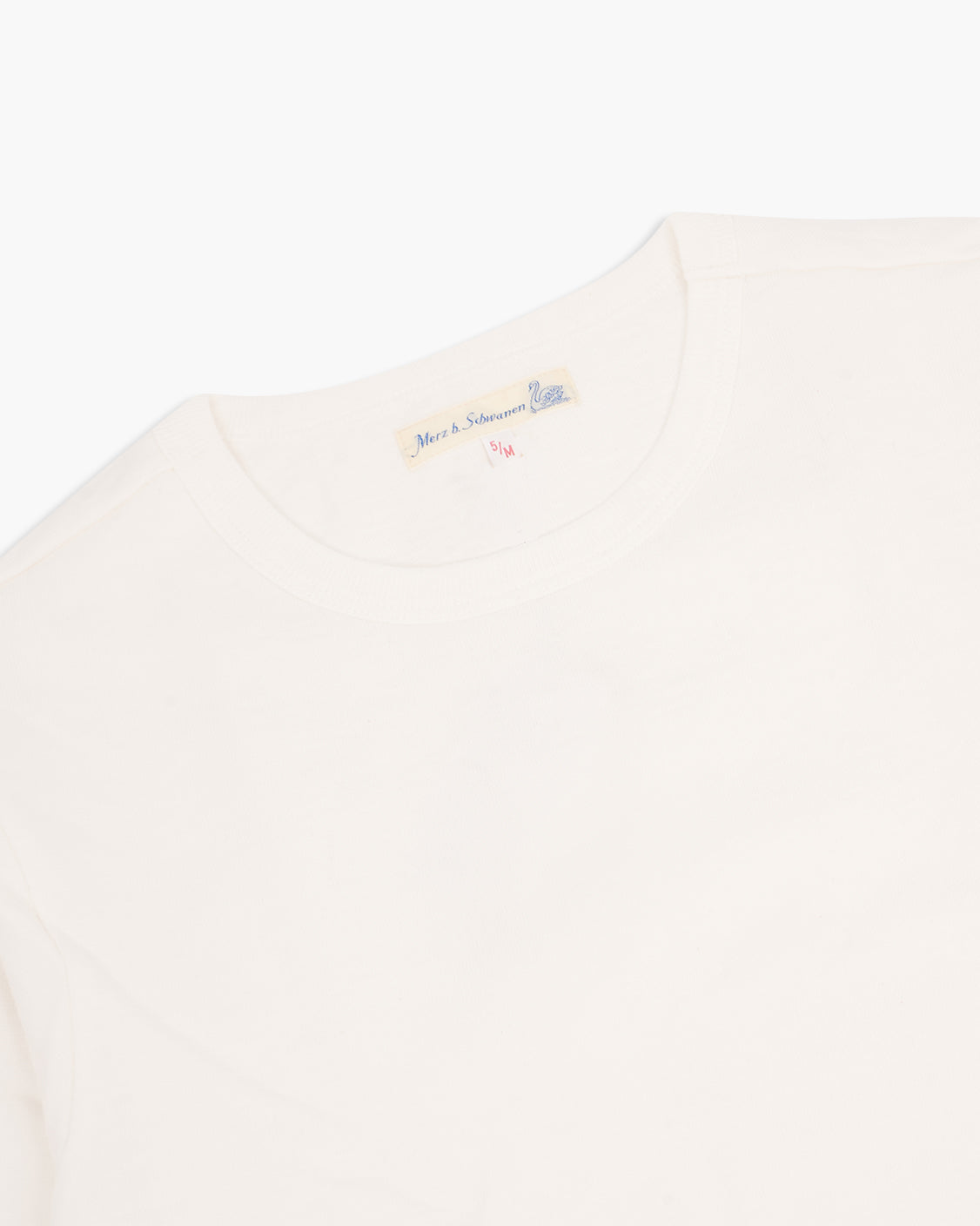 Merz b. Schwanen Good Originals 2S18 10.7oz Loopwheeled Heavyweight L/S Tee - White | Merz b. Schwanen T Shirts | JEANSTORE