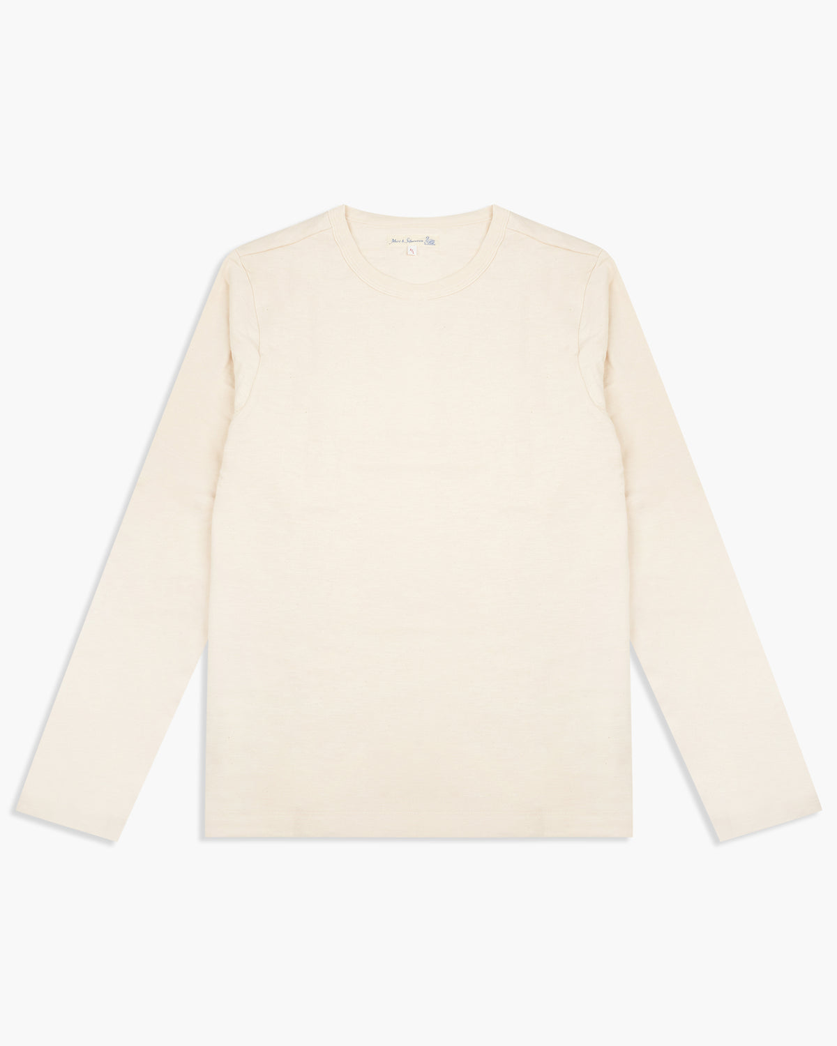 Merz b. Schwanen 2S18 10.7oz Loopwheeled Heavyweight L/S Tee - Nature | Merz b. Schwanen T Shirts | JEANSTORE
