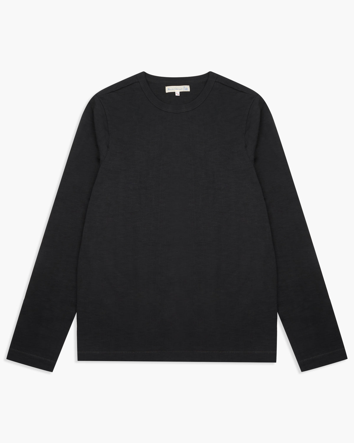 Merz b. Schwanen Good Originals 2S18 10.7oz Loopwheeled Heavyweight L/S Tee - Charcoal | Merz b. Schwanen T Shirts | JEANSTORE