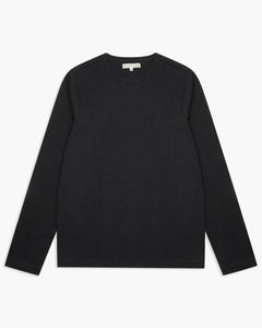 Merz b. Schwanen Good Originals 2S18 10.7oz Loopwheeled Heavyweight L/S Tee - Charcoal