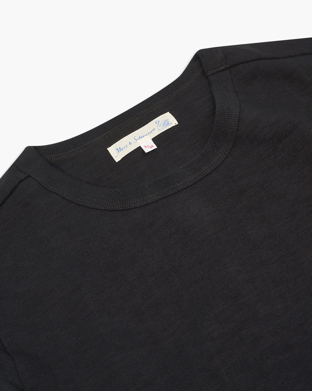 Merz b. Schwanen Good Originals 2S18 10.7oz Loopwheeled Heavyweight L/S Tee - Charcoal | Merz b. Schwanen T Shirts | JEANSTORE
