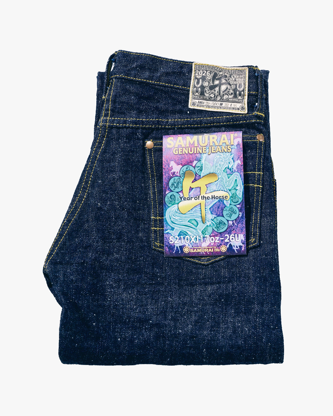 Samurai Jeans S210XJ17oz-26U Straight Fit 17oz Selvedge Jeans - Year Of The Horse / Onewash