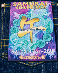 Samurai Jeans S210XJ17oz-26U Straight Fit 17oz Selvedge Jeans - Year Of The Horse / Onewash