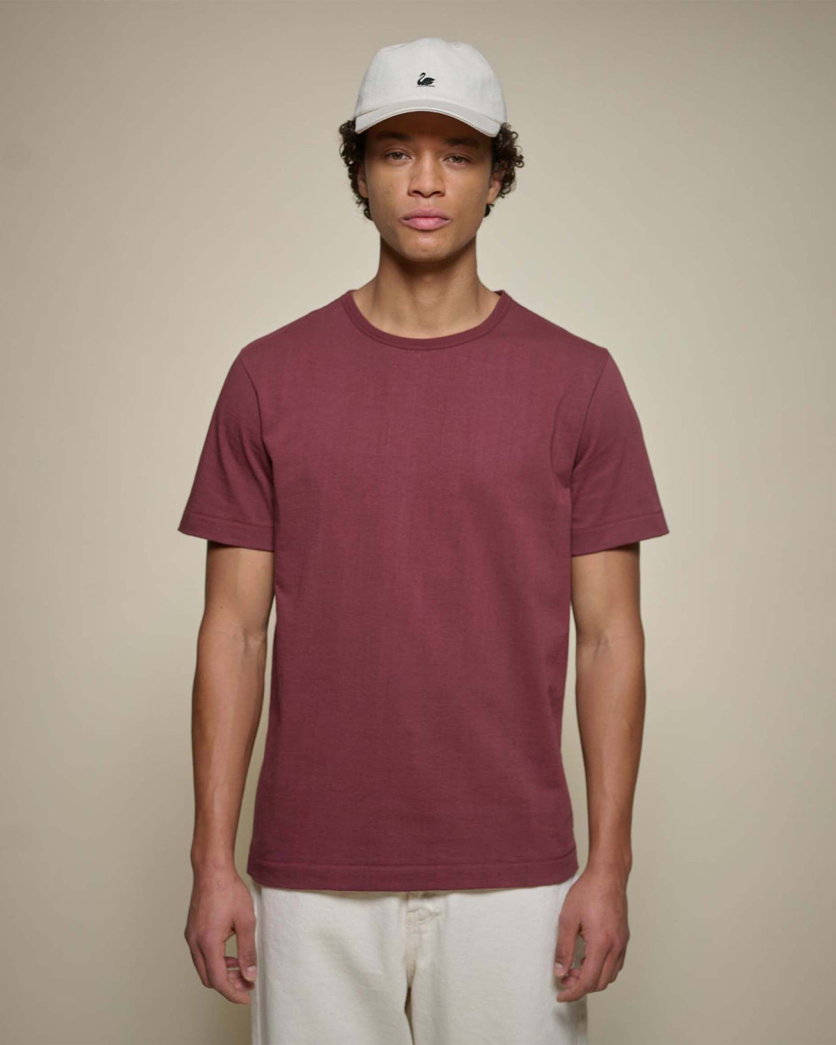 Merz b. Schwanen 2M15 6.8oz Classic Fit Sturdy Jersey Tee - Burgundy