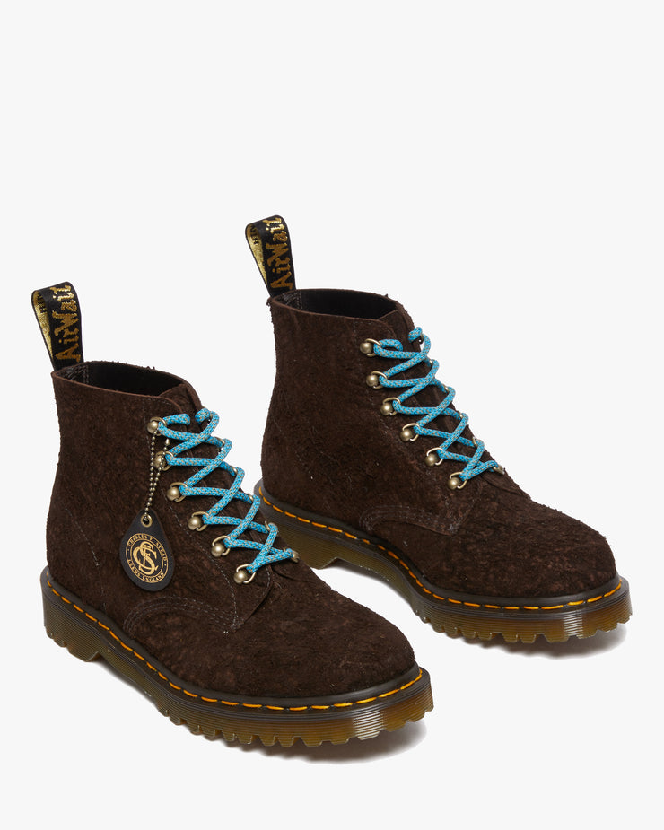 Dr Martens Made In England 101 Hardware Suede Ankle Boots - Dark Brown