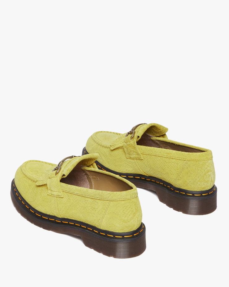 Dr Martens Adrian Snaffle Kiltie Loafers - Moss Green Repello Calf Suede / Python Emboss