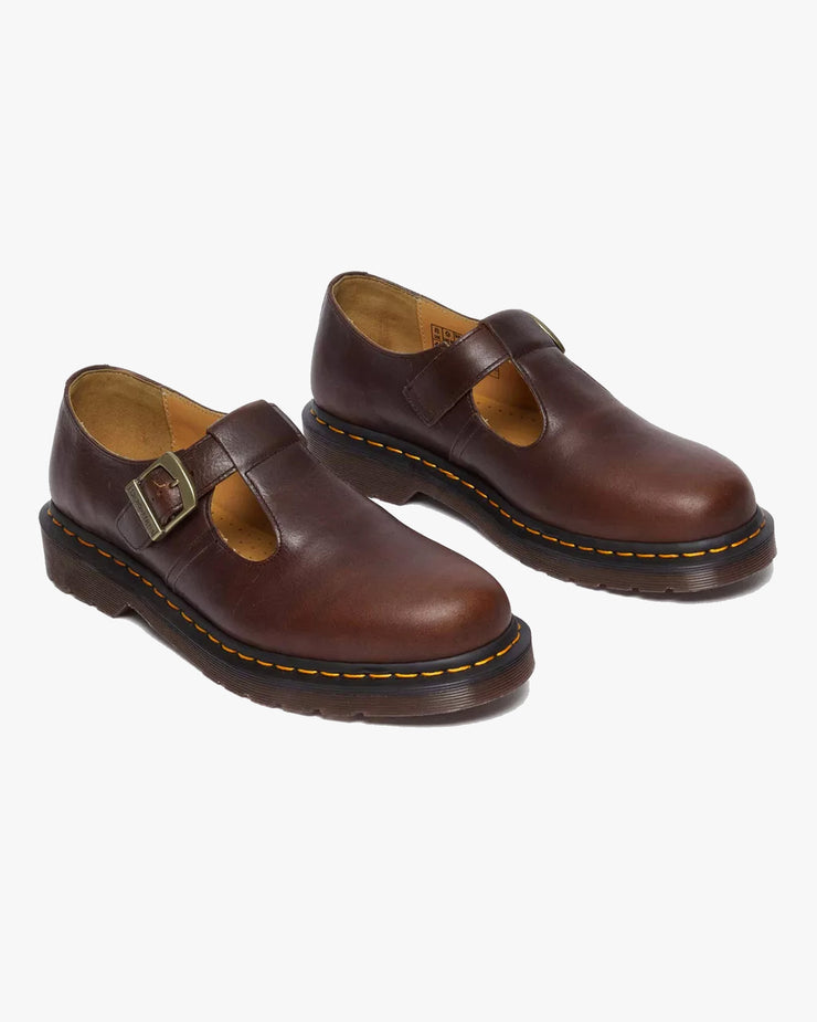 Dr Martens Archive T-Bar Regency Calf Mary Jane Shoes - Whiskey