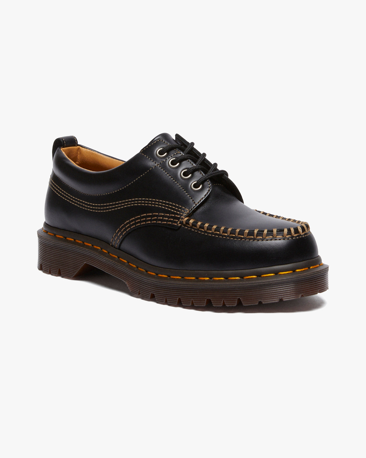 Dr Martens Archive Lowell 4-Eye Moc Toe Shoe - Black Analine Leather | Dr Martens Shoes | JEANSTORE
