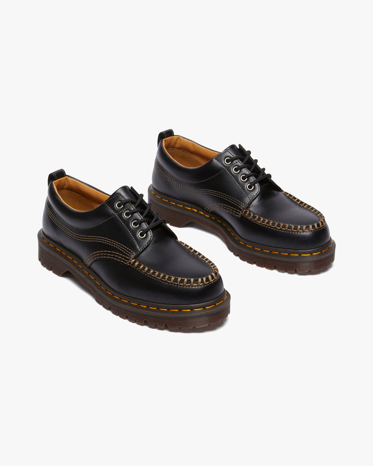 Dr Martens Archive Lowell 4-Eye Moc Toe Shoe - Black Analine Leather | Dr Martens Shoes | JEANSTORE