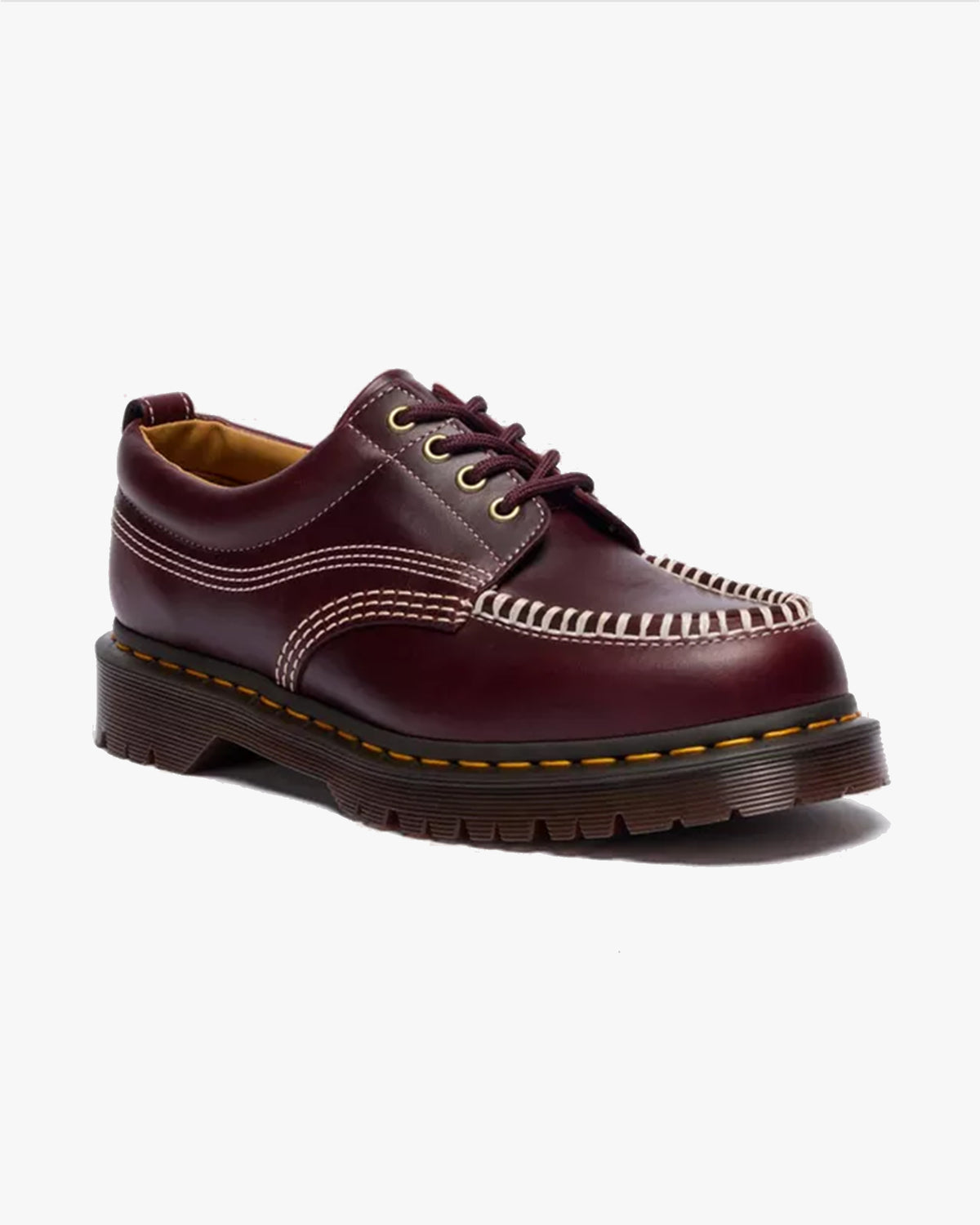 Dr Martens Lowell 4-Eye Moc Toe Shoe - Cherry Red Orleans