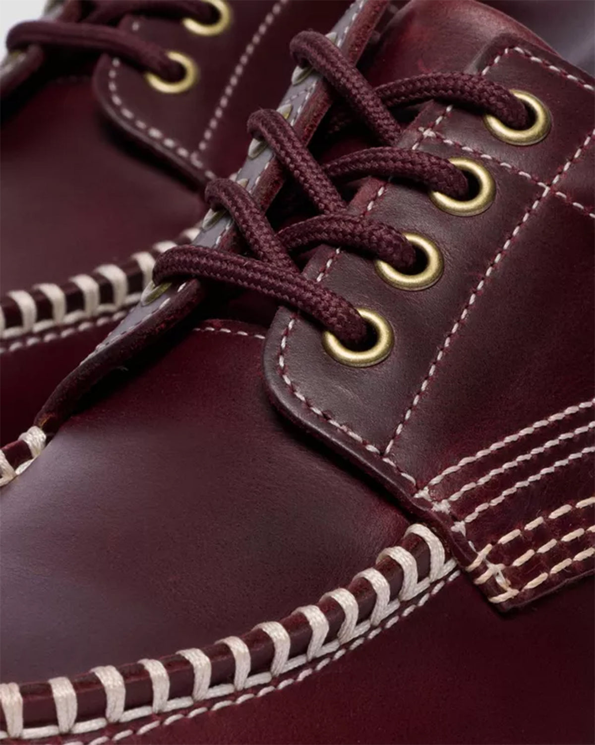 Dr Martens Lowell 4-Eye Moc Toe Shoe - Cherry Red Orleans