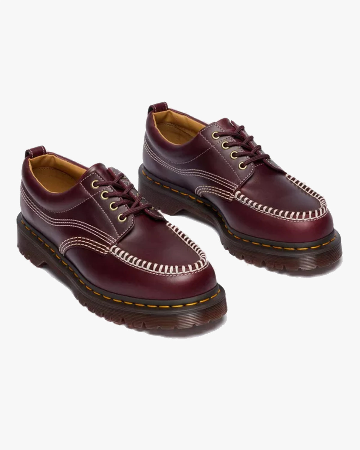 Dr Martens Lowell 4-Eye Moc Toe Shoe - Cherry Red Orleans