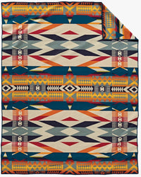 Pendleton Jacquard Unnapped Robe Wool Blanket - Fire Legend Sunset