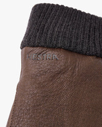 Hestra Womens Idun Mitt Wool Lined Leather Mittens - Chocolate